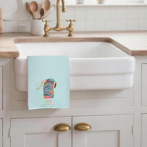 Blue Laundry Room Hand Towel - 16x24 Inch Decorative Bathroom Towel