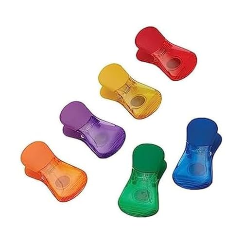 Farberware Wide Bag Clips Set of 6 - Magnetic Food Sealer & Kitchen Organizer