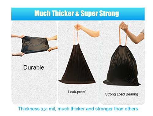 Feiupe 2 Gallon Trash Bags - 100 Count Thick Drawstring Liners