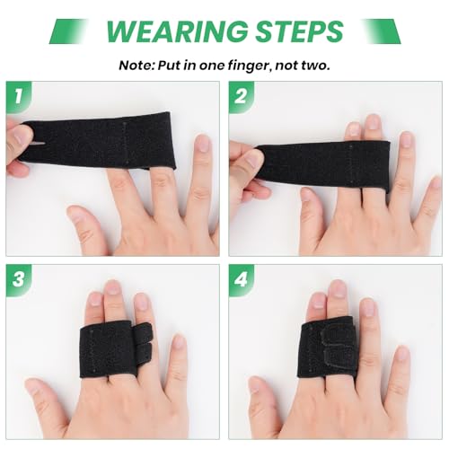 2PCS Finger Splints, Finger Sleeves Finger Buddy Straps for Arthritis, Triggger Finger Support, Finger Brace for Sport, Basketball, Tennis, Volleyball