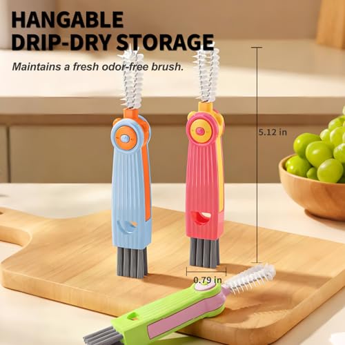 3-in-1 Cup Lid Cleaning Brush Set - Multifunctional Bottle Cleaner
