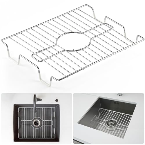 DecorRack Metal Sink Protector Grid, 16 x 13 Inch Chrome Dish Rack