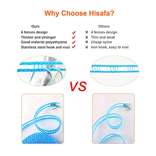 HISAFA 2-Pack Windproof Clothesline, 16.4ft Portable Laundry Drying Rope