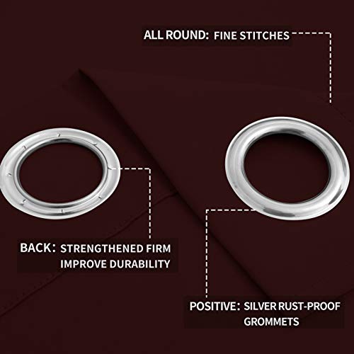 Easy-Going Blackout Curtains 52x84 in, Wine - Noise Reducing Drapes