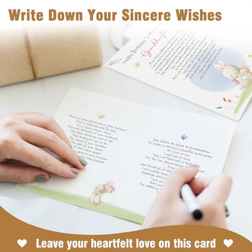 Heartfelt Birthday Card for Granddaughter with Romantic Poem