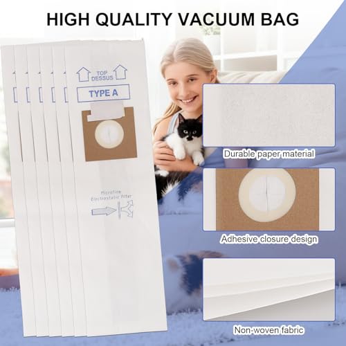Type A Vacuum Bags for Hoover Upright Vacuums - 6 Pack Replacement Parts