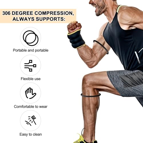 4 Pcs Patellar Tendon Support Strap, Silicone Knee Band Flexible Patella Knee Straps Sport Brace for Running Basketball Men Women Fixed Knees Stabilization (Black and White)