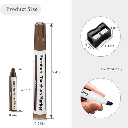 Wood Furniture Scratch Repair Markers & Wax Sticks Set of 13