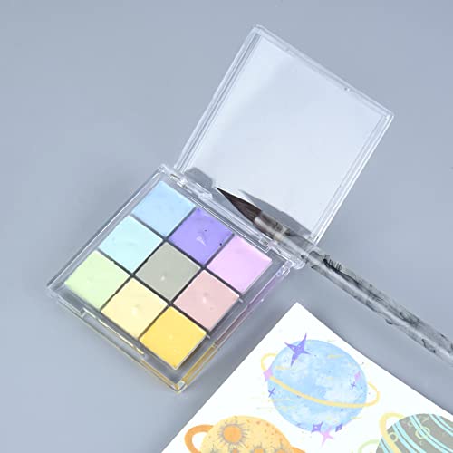 9-Well Clear Plastic Paint Storage Palette Box for Travel