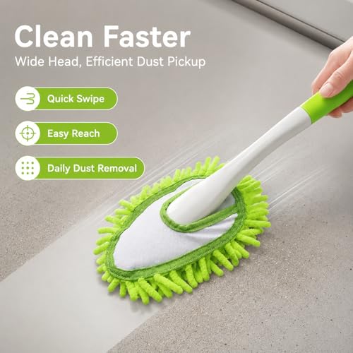 BAIDOON Microfiber Chenille Duster with 4 Washable Replaceable Heads