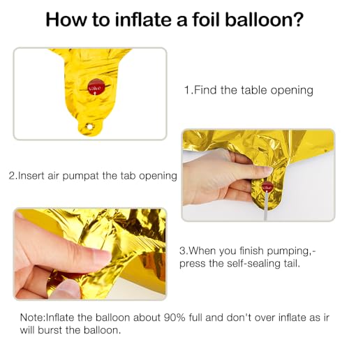 2026 Gold Number Balloons - 16 Inch Foil for Graduation & New Year