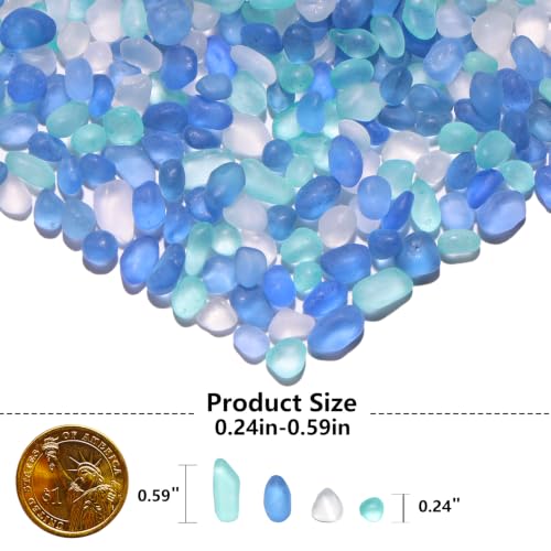 Frosted Sea Glass Stones - 0.9LB Decorative Pebbles for Crafts & Decor