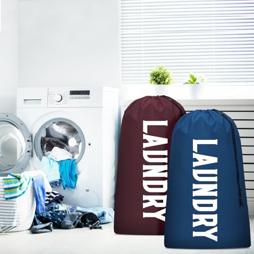 Fiodrimy Large Travel Laundry Bag - Wine & Navy 24" x 36"