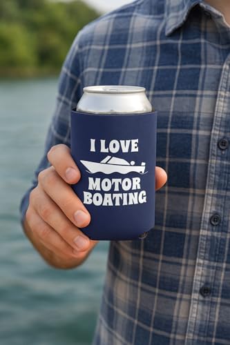 I Love Motor Boating Can Cooler - Insulated Drink Sleeve, 2 Pack