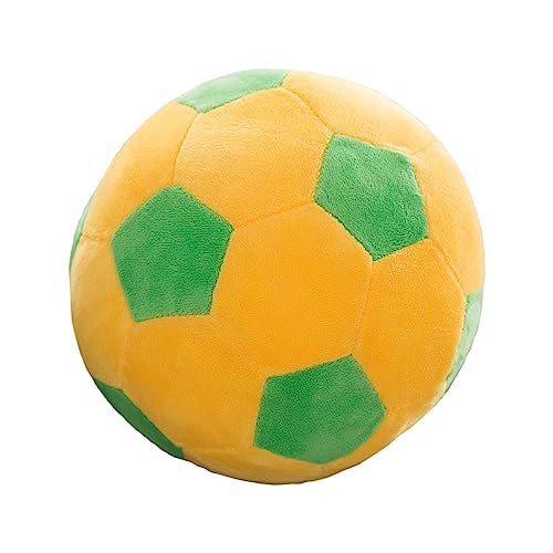 Yellow-Green Plush Soccer Ball Toy - Soft Football Pillow Gift