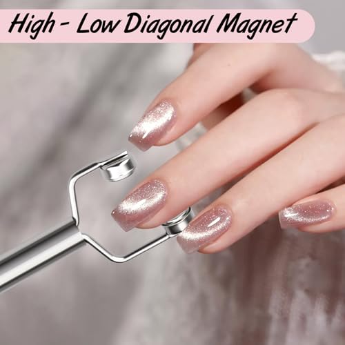 Dexspoeny 3 in 1 Cat Eye Nail Magnet Y-Shaped Wand for Gel Polish
