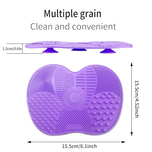 Silicone Makeup Brush Cleaning Mat 2 Pcs with Suction Cup Portable Pad