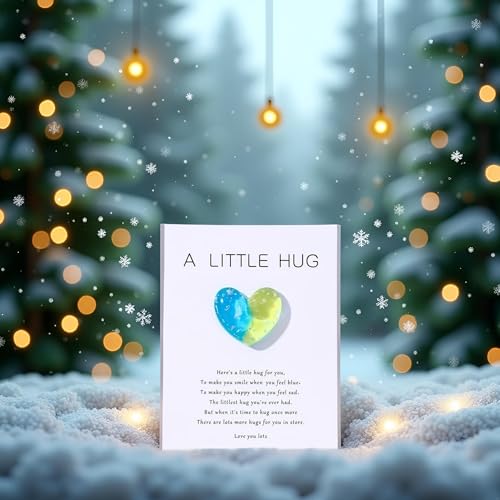 Heart Pocket Hug Token Gifts for Family - Inspirational Blue & Green