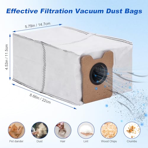 Eufy C20/C10 Vacuum Dust Bags - 8 Pack Replacement with Large Capacity