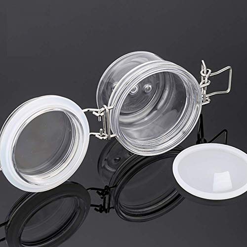 2-Pack 4 Oz Clear Round Plastic Storage Jars with Hinged Lids