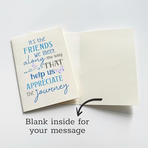 Meaningful Friendship Card with Butterfly Design - 5x7 Birthday Gift