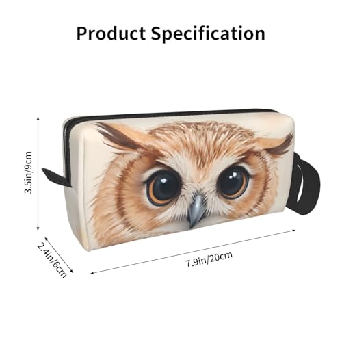 Small Owl Makeup Bag - Cute Travel Cosmetic Pouch in Durable Oxford Fabric