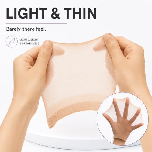 4-Pack Ultra-Thin Breathable Wig Caps Beige Stretchy Stocking Caps