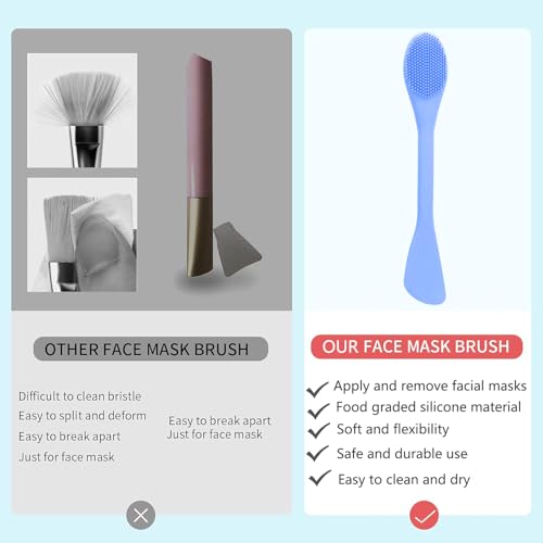 ZORLYS 2-in-1 Silicone Facial Cleansing Brush and Face Mask Applicator, 2-Piece Set
