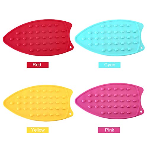 JCSMARTEC Silicone Iron Rest Pad - 2-Pack Heat Resistant Mat, Red+Yellow