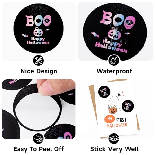 Happy Halloween Stickers - 60Pcs Self-Adhesive 2-Inch Labels