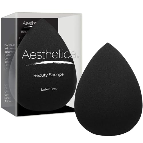 Aesthetica Makeup Sponge Blender - Latex-Free Vegan Beauty Blender for Foundation, Cream & Powder