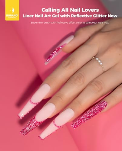 BURANO Holographic Liner Gel Nail Polish with Built-In Brush 8ml LX15