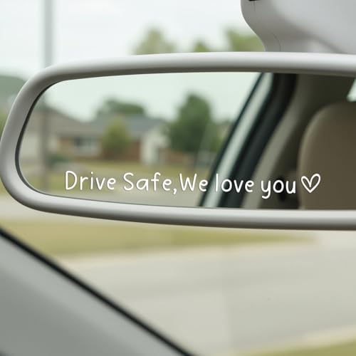 Drive Safe We Love You Decal 3-Pack - 4 Inch Waterproof Vinyl Car Mirror Sticker