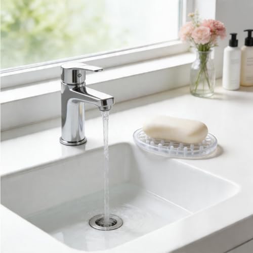 Macuezu Silicone Soap Dish Holder - 2 Pack, Self-Draining Bathroom Tray