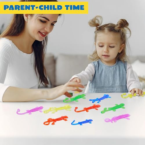 JOYIN 48 Pcs Sticky Lizards Party Favors for Kids