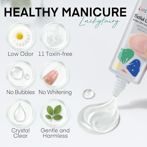 Luckyfairy Solid Nail Glue Gel for Tips 15ml UV Cured