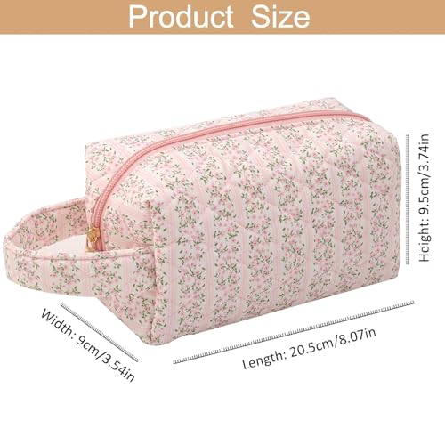 Leisofter Floral Makeup Bag, Cute Large Cosmetic Toiletry Organizer