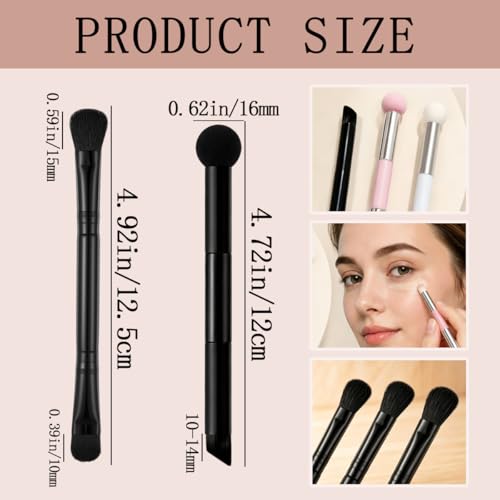 KuuGuu 6 PCS Dual Ended Hairline Powder Brushes & Makeup Brush Set