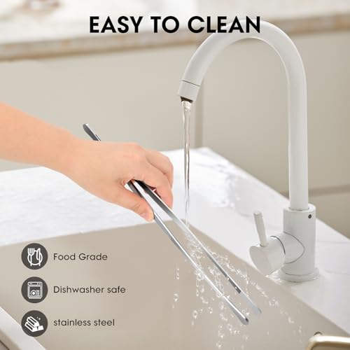 12-Inch Stainless Steel Cooking Tongs - 2 Pack Kitchen Utensils
