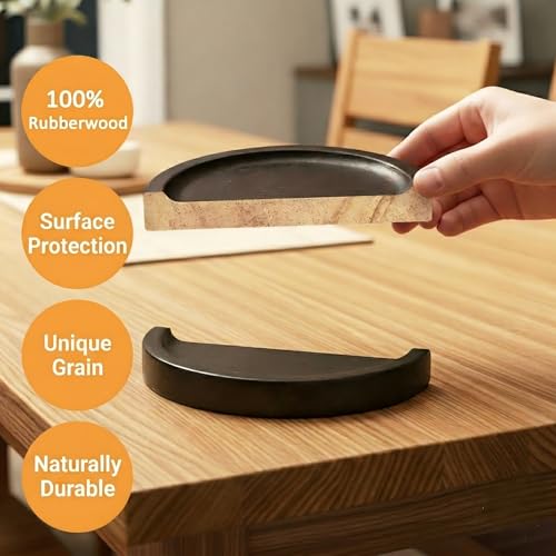 Rubberwood Coasters Set of 4 with Holder - Minimalist Table Decor