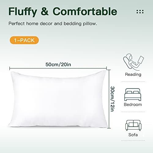 OTOSTAR 12x20 Soft Fluffy Throw Pillow Insert - Hypoallergenic Cushion Pad