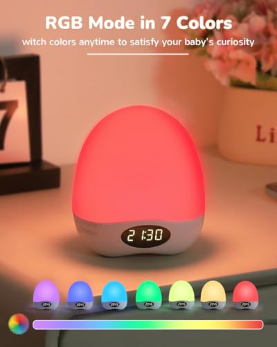 Portable Rechargeable Egg Night Light for Nursery - RGB Touch Control