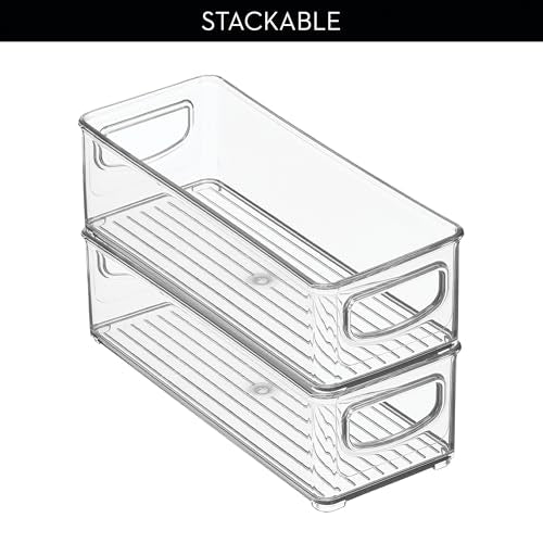 iDesign Stackable Plastic Pantry Bin with Handles - 10" x 4"