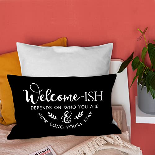 Burosev Rustic Welcome Pillow Cover 18x18 Inches - Farmhouse Decor Throw Cushion