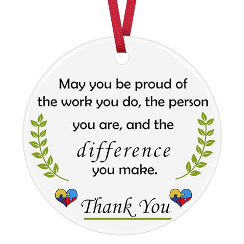 Autism Teacher Ceramic Ornament Appreciation Gift for Special Education