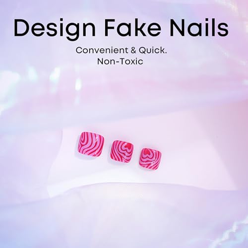 Press on Toenails with Designs Acrylic Fake Toe Nails Charms XZ9707