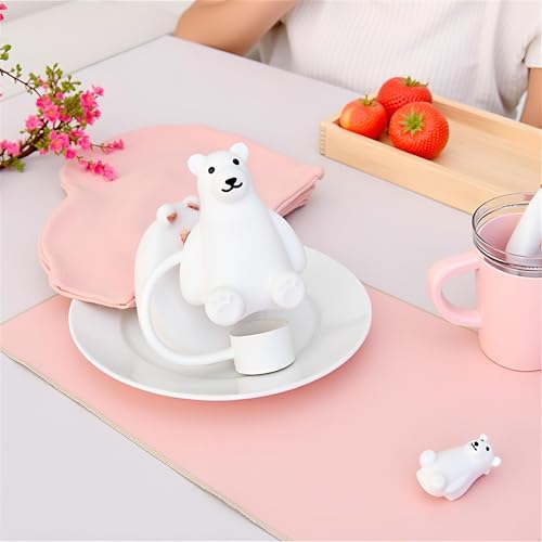 Polar Bear Silicone Straw Covers for Stanley Cup - Set of 4