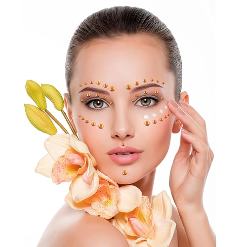 Face Gems and Hair Pearls Self-Adhesive Rhinestones for Makeup