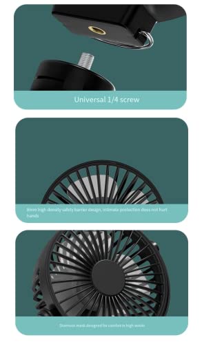 Portable Handheld Fan with Octopus Tripod - Black Personal Cooling Fan for Car Seat & Outdoor Use