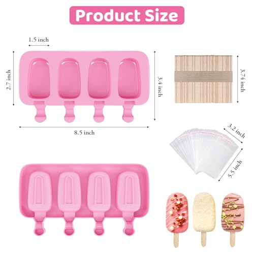 Ouddy Life Pink Silicone Popsicle Molds Set of 2 - Multi-Use
